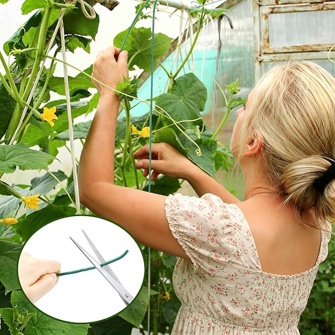 Flexible Garden Plant Ties - 66ft Soft & Reusable Plant Wire, 3.5mm Twist Tie for Climbing Plants, Vegetables & Flowers, Waterproof Indoor Outdoor Plant Support Training Wire