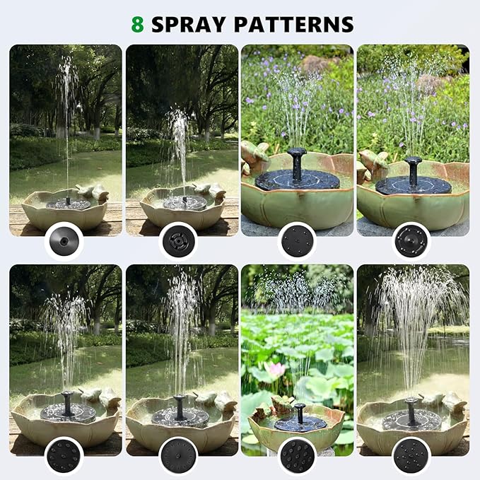 Ceramic Bird Bath for Outdoors, 10.1" Hummingbird Fountains Solar Power Ground Ceramic Bird Baths Bowl for Outside, Large Table Top Garden Décor for Patio, Yard & Home