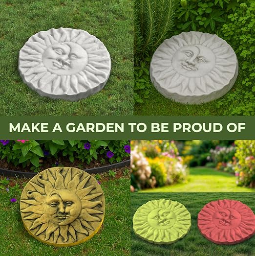 Sun Moon Garden Stone Stepping Mold Pathmaker Mold Concrete - Sun Stepping Stone Precast Concrete Pavers