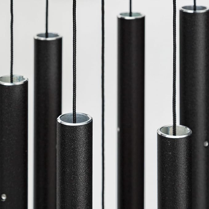 Corinthian Bells 27 Inch Black Wind Chimes for Outside, Modern Outdoor Metal Wind Chime for Patio Decor, Made in USA