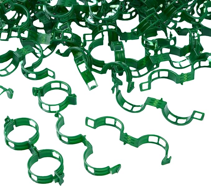 100Pcs Garden Vine Plant Support Clips,Plastic Fixing Clips for Securing and Training Climbing Plants,Tomatoes,Grapes,Vine Vegetables and Potted Plant (100, Green)