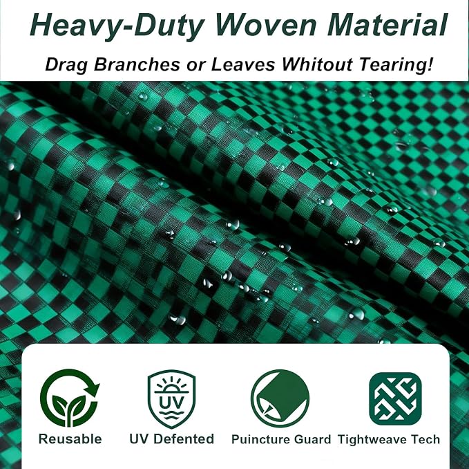 72-Gallon Reusable Yard Waste Bags: Hot Shot Tools 4 Pack Lawn & Leaf Bags – Heavy Duty Garden Waste Bags with Stand-Up Design & Reinforced Handles for Easy Yard Cleanup
