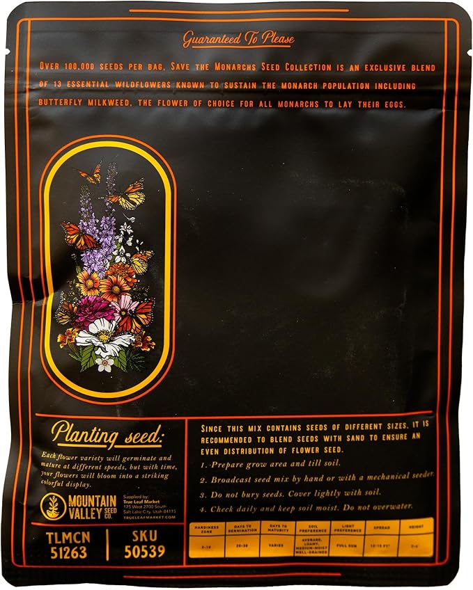 Wildflower Seeds Bulk – National Wildflower Seed Collection – Perennial Wildflowers Mix – Flower Seeds for Planting – Wild Flowers (Save the Monarchs)