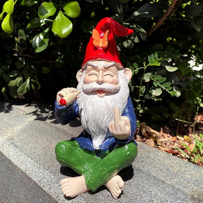 Funny Garden Gnome Statue - Mini Figurine Ornament for Outdoor Fairy Garden & Indoor Decor, Resin Craft Gift (Santa Claus)