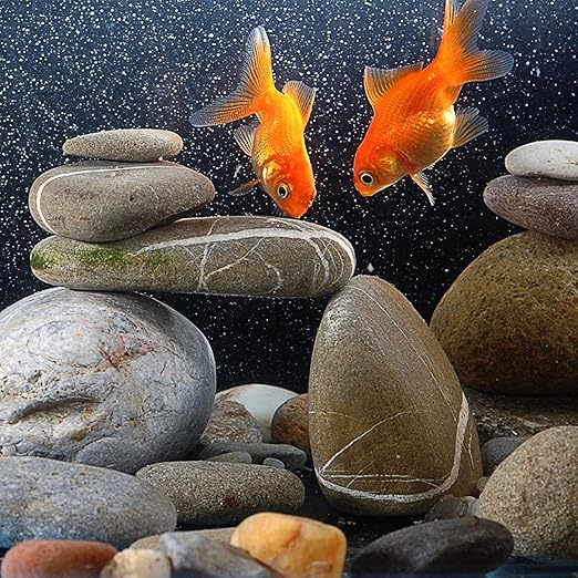 Pulovin 20 lbs River Rocks for Aquarium, 3-4 Inch Fish Tank Rocks, Natural Decorative Garden Rocks Outdoor Landscaping, Large Stone for Walkways, Yard, Vases, Crafts