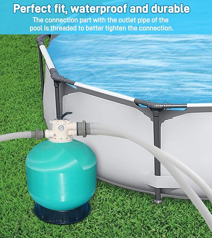 Pool Hose Connector for Leak-Proof Dual Seal and Stable Water Flow, 1.5" to 1.25" Pool Hose Adapter for Pool Parts and Accessories Replacement, Easy No-Tool Install for Above Ground Pools