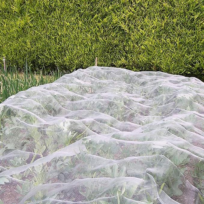 Garden Barrier Netting, Plant Covers 10x10Ft Ultra Fine Mesh Netting Protect for Vegetable Plants Fruits Flowers Crops Greenhouse Row Covers Raised Bed Barrier Screen Birds Protection Net (10x10ft)