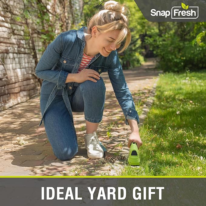 SnapFresh Cordless Hedge Trimmer & Grass Shears, 2-in-1 7.2V Handheld Mini Hedge Trimmer with 180° Rotating Head, Electric Bush & Shrub Trimmer, 2.0Ah Battery & USB-C Charging for Garden Yard Lawn