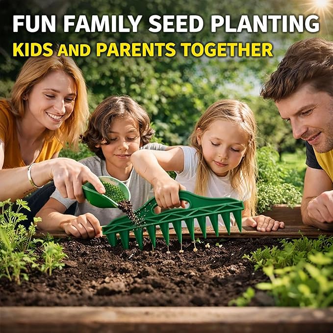Professional Garden Dibber, Multifunctional Soil Spacer for Planting Seeds, Seed Spacing Tool, 12-Hole Seed Planter Tool, Portable Gardening Tools, Suitable for Vegetables & Flowers (3PCS)