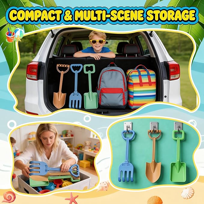 Beach Shovels for Kids, Ideal for Beach Digging, Sandbox Play, Garden Tasks & Snow Shoveling, Toy Set Perfect for Summer Outdoor Fun, Suitable for Gardening, Planting, Dirt Shoveling & Digging