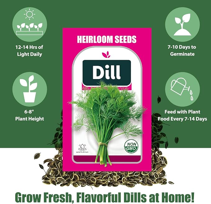Dill Seed Pods for All Hydroponics Growing Systems, 12 Pods Herb Kit with 400+ Seeds of Dill, Grow Your Own Herb Garden at Home