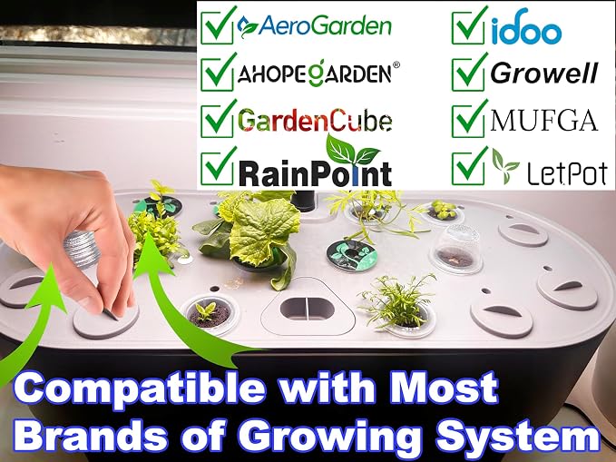 Plant Spacer Caps Compatible with Aero Garden Harvest, Bounty, Farm, Extra, Ultra All Models, Pod Covers Hole Covers for Indoor Growing System, Hydroponic Plant Spacers Cover Lids (White, 15 Pack)