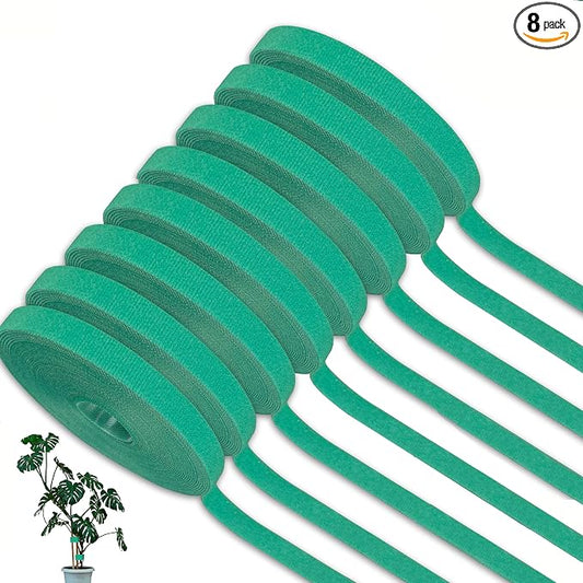 Garden Tie Green Tape - 1/2" 264ft Garden Plant Ties - Plant Twist Tie for Plant Gardening, Home, Office (8 Pack)