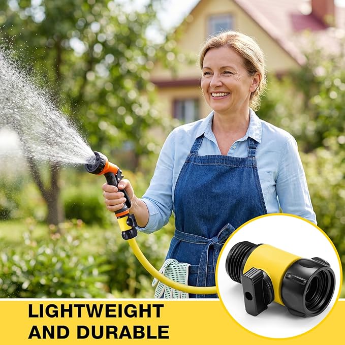 Hotop 6 Pcs Garden Hose Shut Off Valve Plastic Connect Water Hose Turn Off Valve with Anti Leak Standard 3/4 Inch Thread and Rubber Gaskets (Yellow)