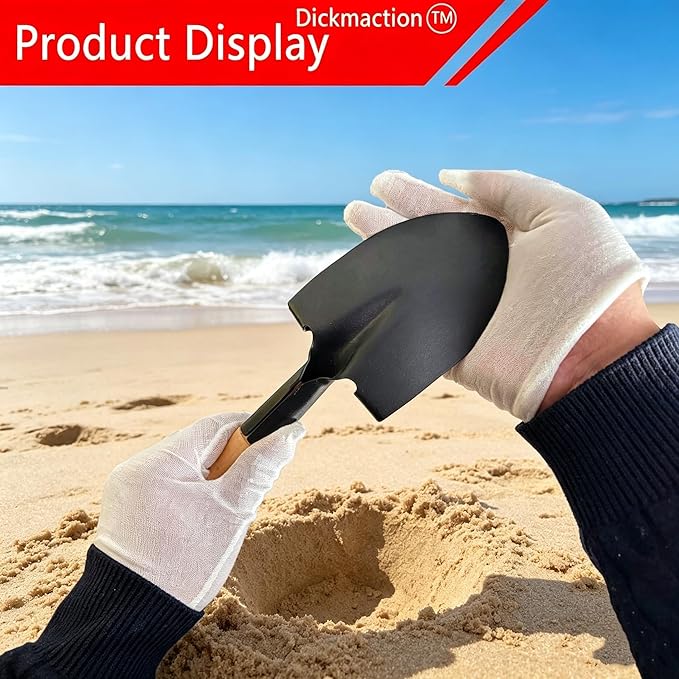 Excavating Shovel, Circular Shovel, Garden Tool with D-Shaped Handle, Total Length 15/19 inches, Wooden Handle Garden Shovel, Shovels for Digging,Camp Shovel,Small Shovels for Digging(Small)