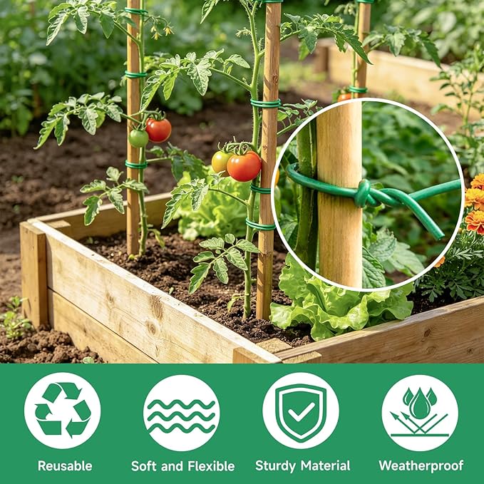 KINGLAKE Green Garden Wire with Pliers - 66 Feet 2.5mm Garden Ties Soft Plant Twist Ties Plant Wire for Climbing Plants Tomatoes Support Vines Vegetables Flowers Indoor & Outdoor Gardening Training