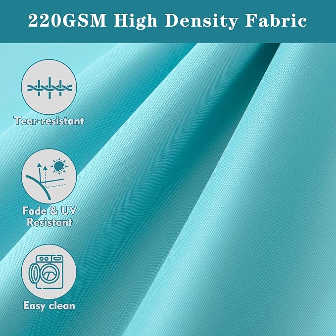 Outdoor Bench Cushion 48 x 18 Inch Thick Waterproof Porch Swing Cushions with Tie Patio Furniture Chair Cushion Bench Pad Color Fastness Backyard Seat Pads, Light Blue