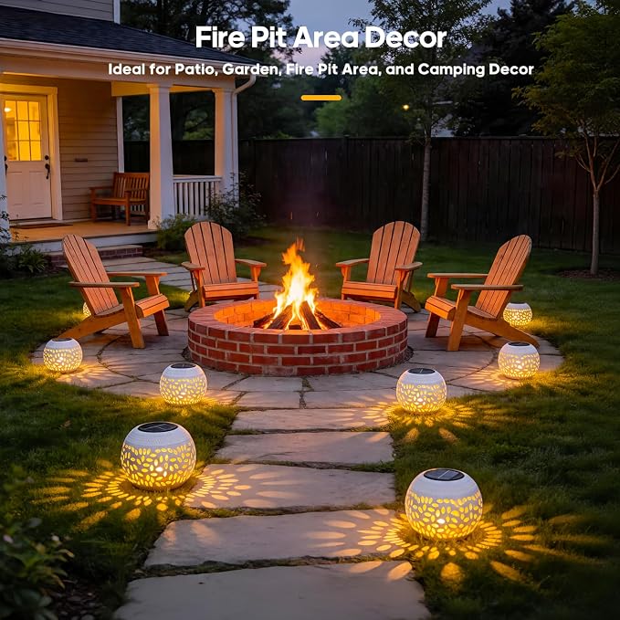 JMEXSUSS Solar Lanterns Outdoor Waterproof, LED Lanterns Decorative Outdoor, Lights Solar Table Lamps for Outside Patio Garden Porch Balcony Camping Pool Bistro Yard Decor (White)