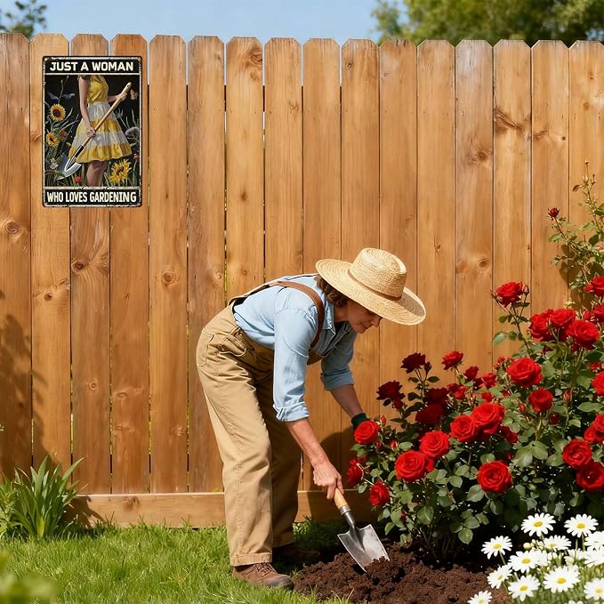 Gardening Gifts for Women,Gardeners,and Plant Lovers,Funny Metal Garden Signs Decor for Outside,Patio,Yard,Backyard,Garden Decorative Outdoor Accessories Essentials Supplies