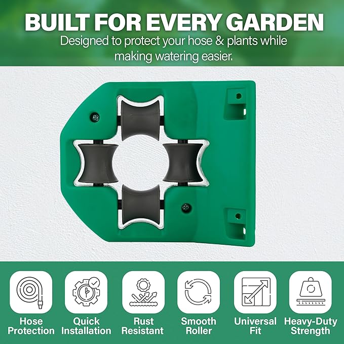 Garden Hose Pipe Roller Guide – Corner & Wall Hose Guide Tool for Preventing Kinks, Protecting Plants, and Easy Garden Watering