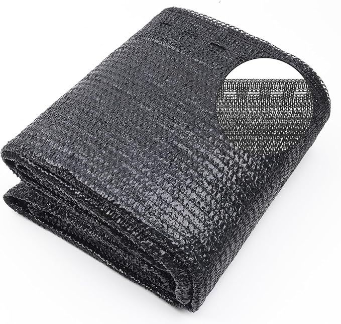 Cool Area 70% 6.5x10ft Sunblock Shade Cloth Cover Mesh UV Resistant Net for Garden Flower Plant Greenhouse, Black