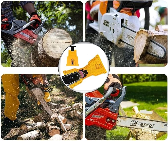 Chainsaw Sharpener with Grinding Stones, Portable Chain Sharpener Tool for 12''-22'', Universal Chainsaw Sharpening Kit for Fast & Easy Chain Blade Sharpening