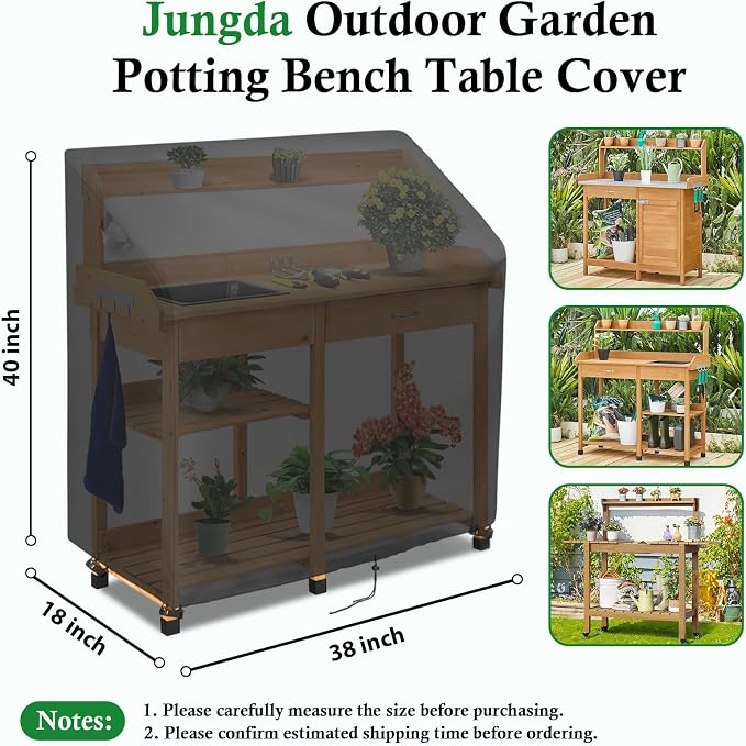 Outdoor Garden Potting Bench Table Cover, Universal Patio Potting Table Cover - 38 x 18 x 40 Inch