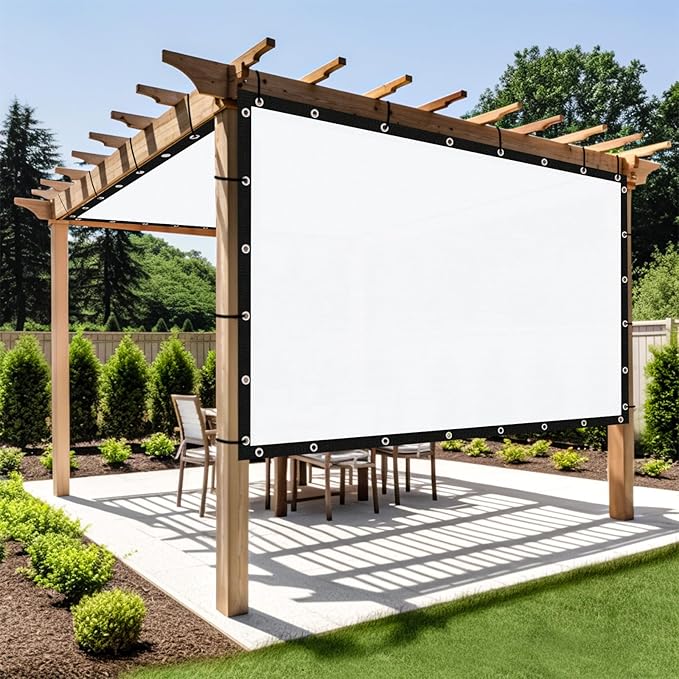Shade&Beyond Customized Size 90% Sun Shade Cloth with Grommets, 10' X 14' Pergola Shade Cover Canopy, Mesh Tarp Sun Screens for Patio, Outdoor, Garden, Backyard GN01, White
