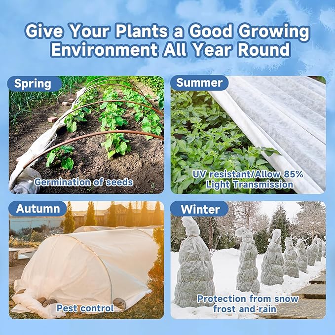 Plant Covers Freeze Protection,10 ft x 30 ft 1.1oz/yd² Thicker Floating Row Blanket Cover Fabric Plant Cloth for Winter Frost Snow and Garden Protection