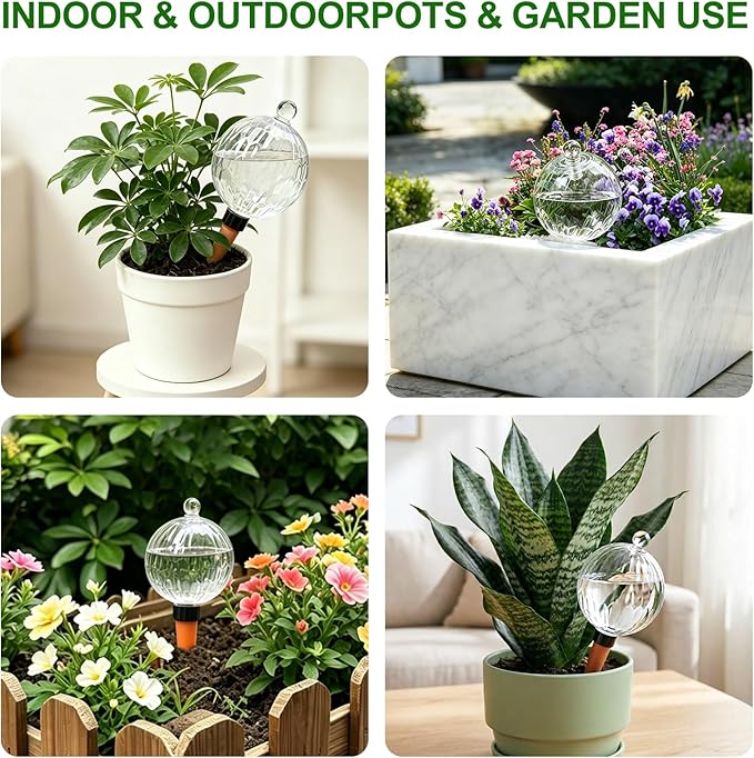 26oz Extra Large Self Watering Globes, Plant Watering Globes, Water Globes, Plant Water Bulbs, Watering Bulbs for Indoor Outdoor Potted Plants, Water Plants While Away 2-Pack