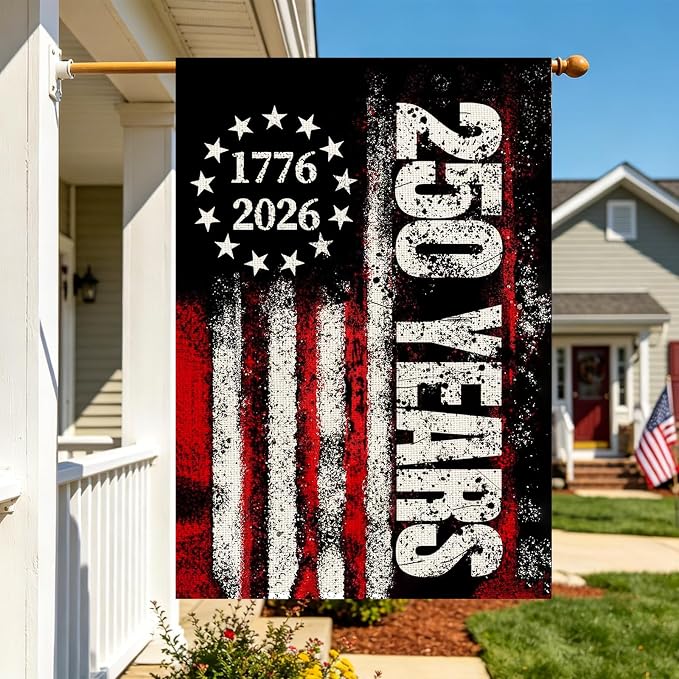 250 Anniversary Usa Garden Flags for Outside,250 Anniversary USA Flag 1776-2026 Semiquincentennial Commemorative Patriotic Yard Sign 4th of July Decorations 250 Year of Freedom Banner Double-Sided Waterproof Garden Flag with Stars Stripes 250 Year Amer...