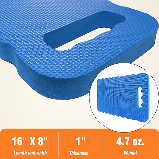 Gardzen Garden Kneeling Pad, EVA Foam Kneeler Pad for Gardening, Baby Bath, Yoga, Pilates, Exercise, 16" x 8" x 1", Blue, 6 Pack