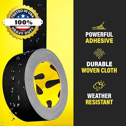 6-Pack Black Gaffers Tape - 2 inch x 30 Yards - Pro Water-Resistant Black Gaff Tape for Cables, Matte, Non-Reflective, Easy Tear by Hand, No Residue, Stage Marking, Photography, Audio, Video Setup