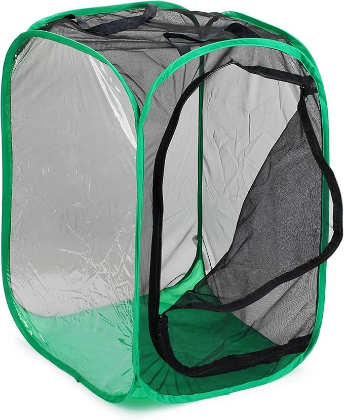 RESTCLOUD 36" Large Monarch Butterfly Habitat, Giant Collapsible Insect Mesh Cage Terrarium Pop-up 24 x 24 x 36 Inches