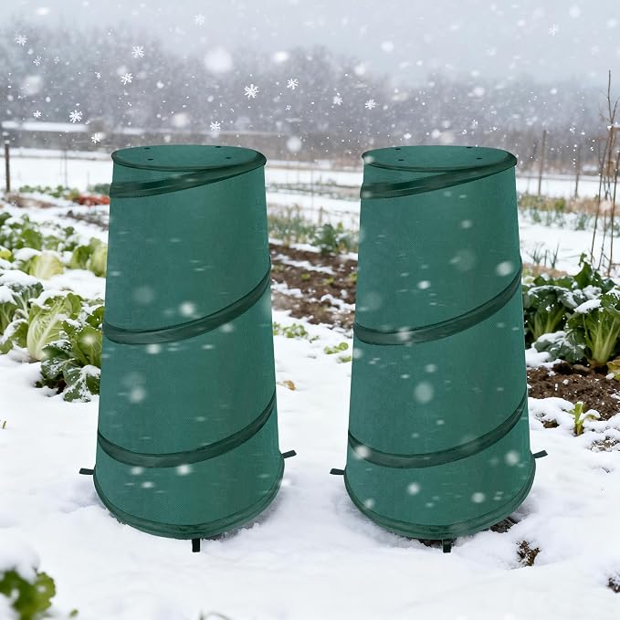 8" x 13" x 22" Pop Up Frost Protection Plant Cone, Non-woven Winter Plants Freeze Protection Tent, Cold Weather Insulated Plant Protective Cone Cover for Ice Snow Frost Protector Indoor & Outdoor