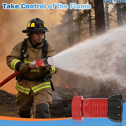 Happy Tree 1-1/2" NST/NH Fire Hose Nozzle Spray Polycarbonate Jet Fog Industrial Fireman 1.5" Nozzle 75 gpm Fire Equipment FHSN02