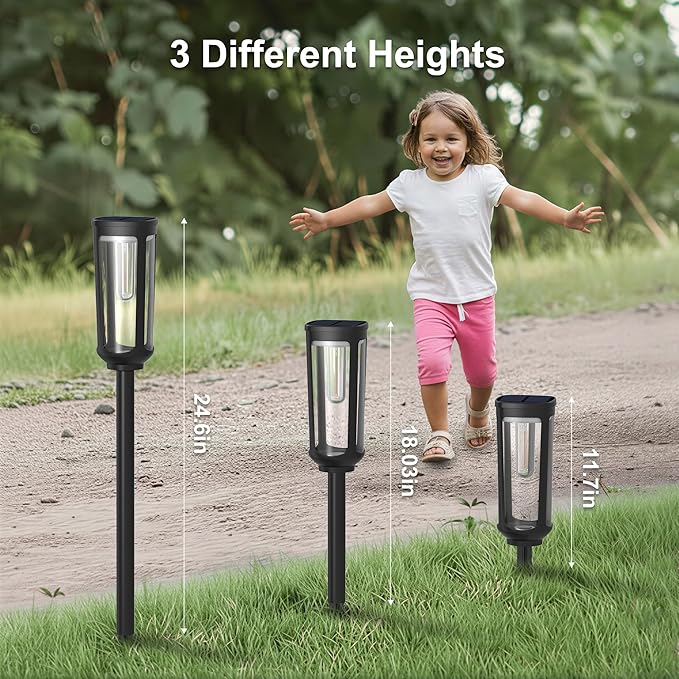 JEJOT Solar Pathway Lights Outdoor Waterproof IP65, 12 Pack Warm White Solar Walkway Lights, Auto On/Off Outdoor Light for Lawn Garden Patio Driveway Decor Landscape Lighting