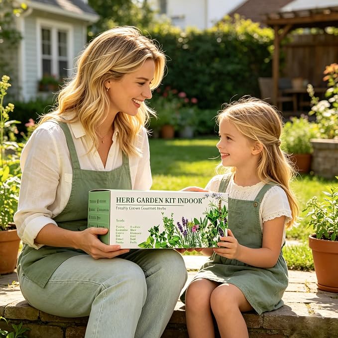 12 Herb Garden Kit Indoor, Complete Kitchen Window Herbs Seeds Growing Starter Set Kit Gardening Gift Birthday Housewarming Christmas Gift for Women Her Mom Men Home Chefs Gardener Beginner