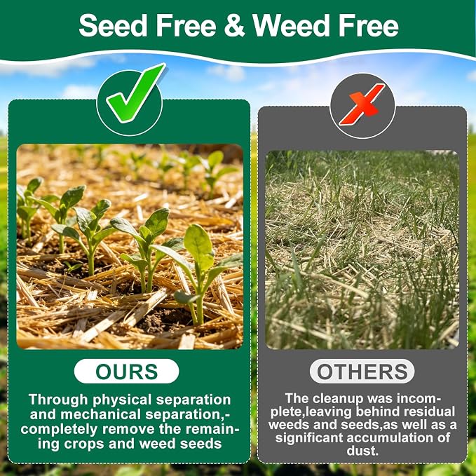 PJT Organic Garden Straw,Biodegradable Straw Mulch for Vegetable Garden,Hay for Grass Seed Covering,Mulch for Landscaping Seed Covering,Thoroughly Cleaned and Weed Seed Free(1 cu ft,8 lbs)