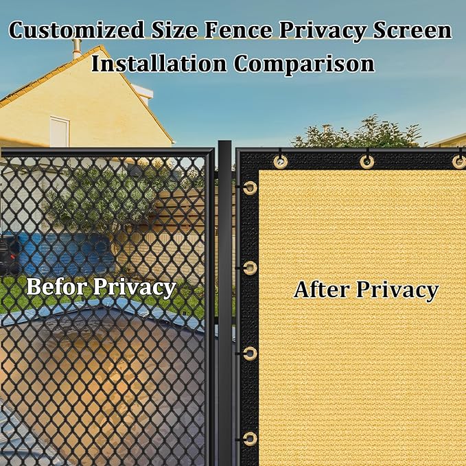 Shade&Beyond 5'x35' Sand Privacy Screen Fence Cover 170 GSM Fencing Mesh Fence Panel for Wall Garden Yard Backyard Indoor Outdoor Home Decoration