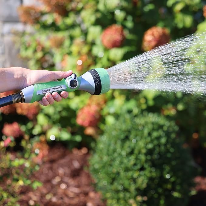 Melnor 65095-AMZ RelaxGrip Nozzle with QuickConnect Product Adapter Amazon Bundle, Metal 7-Pattern Twist