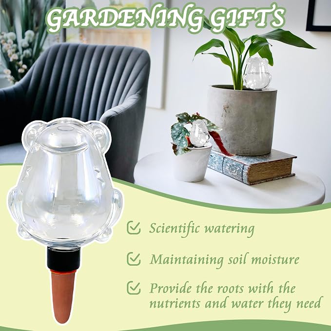 2 Pack Self Watering Spikes, Indoor Plant Watering Globes, Frog Shape Automatic Irrigation Spikes,Plant Watering Devices(Transparent)