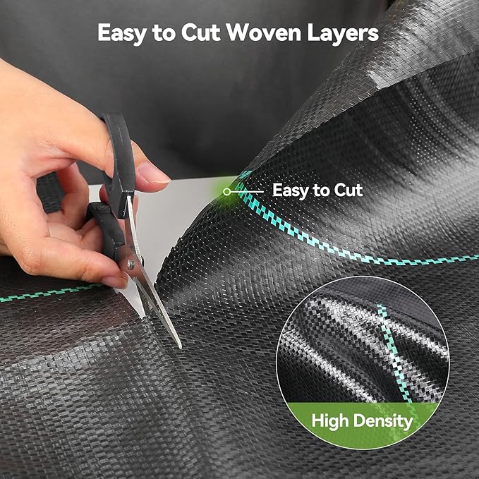 iropro 4ftx50ft Weed Barrier Landscape 3.2oz Fabric Heavy Duty, Woven Weed Control Cloth, Woven Geotextile Fabric for Underlayment, Gardening Ground, Commercial Driveway Weed Block Cover Mat