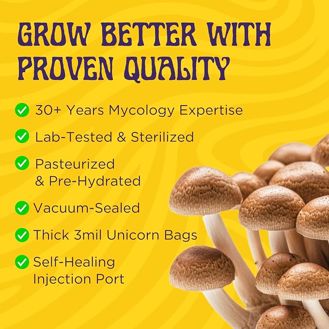 SPORE SORCERY 2 LB 2-Pack All-in-One Grow Bag: Up to 32oz of Mushrooms! Nutrient-Enhanced, Injection Port, Just Add Your Own Spores & Grow Like Magic (2 x 2 LB Bags)