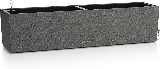 BALCONERA Stone 80 Graphite Black, Self-Watering Window Box (Railing Planter), H7.5 L31.1 W7.5 in