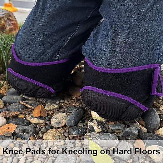 Knee Pads for Women Cleaning House Floors, Adult Knee Pads for Kneeling Housework Men, Soft Gardening Kneepads for Scrubbing Floors Carpet Installation, Adjustable Knee Cushions for Work, Purple M (1 Pair)