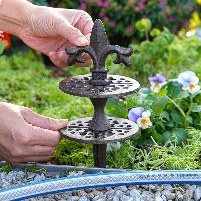 Sungmor Vintage Cast Iron Garden Hose Guide - Heavy Duty Hose Guide Stake for Lawns & Yard,Decoration Stake,Outdoor Water Pipe Decor