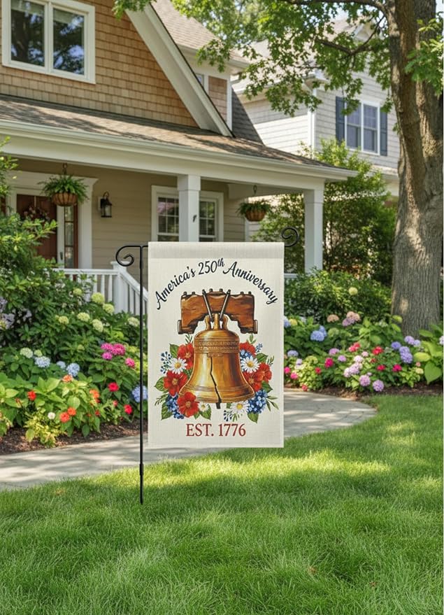 Usa 250th Anniversary Garden Flags,America Garden Flags For Outside,12x18'',Double Sided Flag For Outdoor Garden Decor (Liberty Bell)