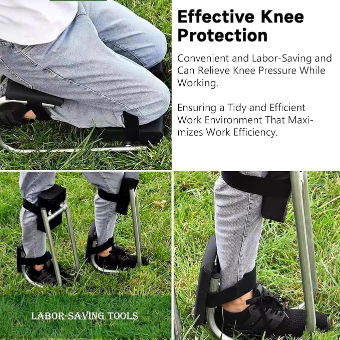 Knee Seat for Gardening Knee Seat, Garden Kneeler, Labor-Saving Tools for Farm Work Optimal Knee Protection, Ankle Support, Durable Thick Kneeling Pad & Galvanized Steel (Red)