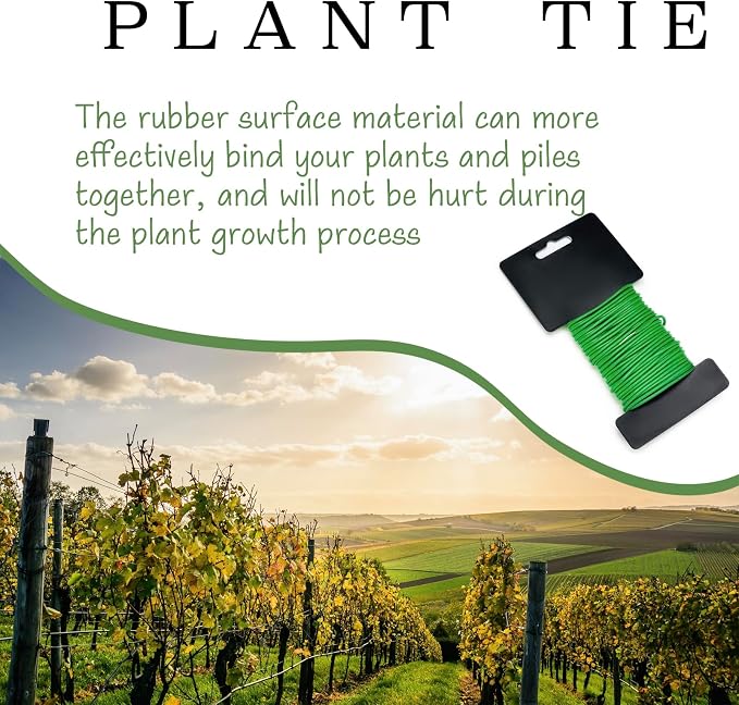 16FT Soft Plant Ties,Green Twist Garden Ties,Flexible Twist Ties for Climbing Plants House and Garden Plants Office Home Organizing(Diameter 5mm)